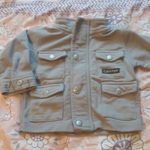 Calvin Klein CK baby gray zip up jacket 0-3mo